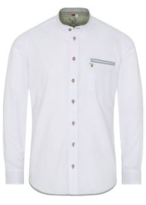 Spieth & Wensky - Slim fit - Herren Trachten Hemd mit Stehkragen, Nori (340432-1374), Größe:47/48(3XL), Farbe:Weiß/Grün (2283)