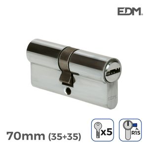 Zylinder EDM r15 Europäisch Lange Nocke Silberfarben Nickel (70 mm)