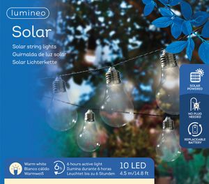 Kaemingk Outdoor Solar String Lights Fixed Light Ciepła biel 10 diod LED