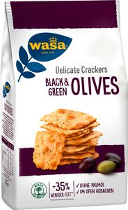 Wasa Knäcke Delicate Crackers mit schwarzen und grünen Oliven 150g