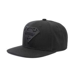 Original Warner Bros. Superman Cap Snapback Verstellbar Black on Black Schwarz