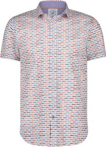 Ein Fisch Namens Fred Freizeithemd kurzarm Slim Fit orange bedruckte Baumwolle