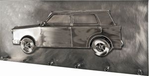 Haku Wandgarderobe, schwarz-nickel - Maße: 80 cm x 13 cm x 35 cm; 32817