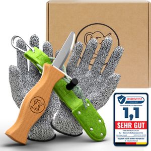 Eli® Schnitzmesser Kinder mit Filztasche ab 6 Jahre - Kindermesser Schnitzset inkl. schnittfeste Handschuhe - Kinderschnitzmesser - Schnitzwerkzeug