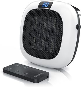mit Fernbedienung, 700 W stufenlose Temperaturregelung 15-30°C mit Thermostat, Timer 1-12 Stunden, Überhitzungsschutz, Heizung mit Thermostat