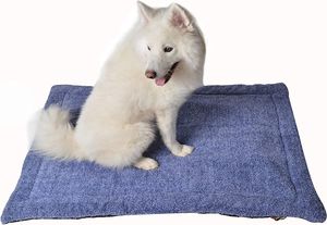 RAIKOU Hundedecke Katzendecken Waschbar und Flauschig, Weiche Warme Fleece Haustier Decken für Kleine Mittlere Hunde Katzen, Haustierdecke Schlafmatte für Sofa Bett, Blau Melange 80x60 cm