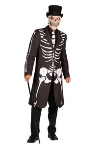Herren Mantel mit Skelett-Aufdruck, Größe:M