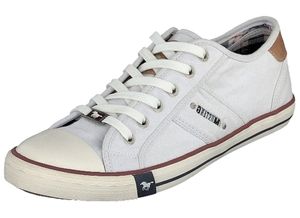 Mustang Herren Sneaker Schnürschuhe Canvas 4058-310, Größe:42 EU, Farbe:Weiß
