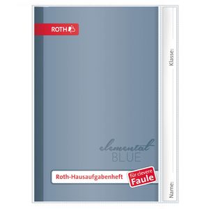 ROTH-Hausaufgabenhefte - Unicolor für clevere Faule, A5, 1 Woche 2 Seiten, Pure Blue