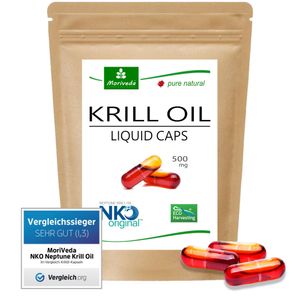 MoriVeda NKO® Krillöl 30 Liquid Kapseln I  Original I Omega 3,6,9 Astaxanthin I 1x30 Kapseln
