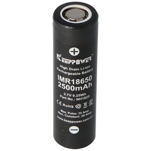 KeepPower IMR18650 - 2500mAh 3,6V - 3,7V Hochstromzelle Li-Ion-Akku