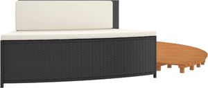 vidaXL Whirlpool-Umrandung Schwarz Poly-Rattan und Massivholz Akazie