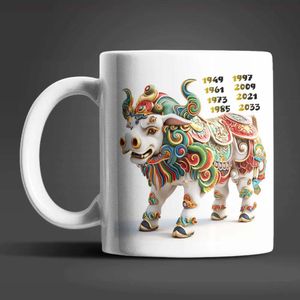 Ochse Chinesisches Jahres Sternzeichen Tasse Kaffeetasse Teetasse Geschenkidee