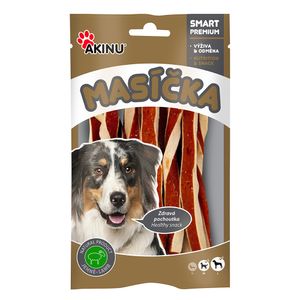 Akinu MASÍČKA Jehněčí twister pamlsek pro psy 75 g Akinu MASÍČKA Jehněčí twister pamlsek pro psy 75 g