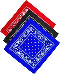 3 Stück Bandana Kopftuch Halstuch Nickituch Biker Tuch Motorad Tuch verschied. Farben Paisley Muster