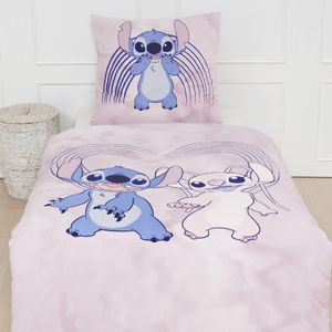 Lilo & Stitch Kinder-Bettwäsche 80x80 + 135x200 cm · 2 teilig · 100% Baumwolle in Biber/Flanell mit Reißverschluss