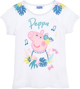 Peppa Wutz Mädchen T-Shirt mit Motiv, Baumwolle, weiß, Größe:110