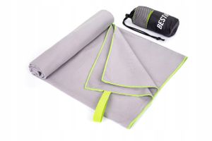 BESTIF Mikrofaser Handtuch schnelltrocknende Sport Handtücher mit Tasche Ultraleicht perfekt für Reise, Sauna, Gym (Grau, 90 x 180 cm)
