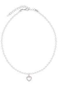 MOSER Trachten Kinder Perlencollier mit Strass-Herz 003975 Farbe: weiß