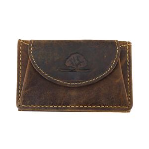 Greenburry Vintage kleine Leder Geldbörse Mini Portemonnaie 1682, Farbe:Brown