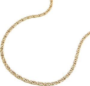 1,2mm S-Panzer Kette Halskette Collier aus 585 Gold Gelbgold 45cm Goldkette