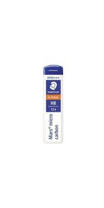 Staedtler® 250 09-HB Feinmine Mars® micro carbon 250 - 0,9 mm, HB, schwarz, 12 Minen