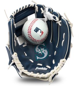 Franklin 9,5 Inch Youth MLB Glove and Ball Set Team Mariners