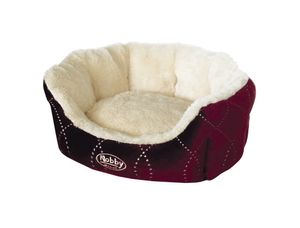 Nobby Hundebett Komfort Bett oval "CENO", weinrot, L x B x H: 55 x 50 x 21 cm; 60587