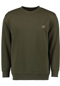 OS Trachten Herren Sweatshirt Pullover Jagdsweatshirt mit Rundhalsausschnitt Memvu, Größe:M, Farbe:oliv