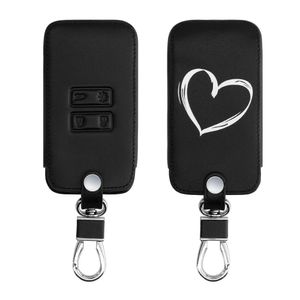 kwmobile Autoschlüssel Hülle kompatibel mit Renault 4-Tasten Smartkey Autoschlüssel (nur Keyless Go) - Kunstleder Schutzhülle Schlüsselhülle Herz Brush Weiß Schwarz