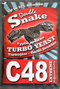 HUGBERT Turbohefe Double Snake C48 Vodka Alkohol Gärhefe Weinhefe Brennhefe 21%, 1 Stück