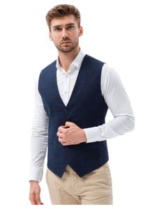 Ombre Clothing Pánská vesta Norbert tmavě modrá L