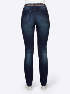 LINEA TESINI Damen Designer-Push-up-Jeans m.Stickerei, blue-stone, Größe:46
