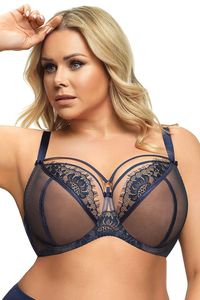 Gorsenia Damen Soft BH Softschale Bügel große Größen K496 Paradise , dunkelblau, 95H