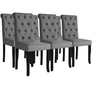 6x Esszimmerstuhl Set Stühle Küchenstuhl Polsterstuhl Stuhlgruppe Stuhl grau 