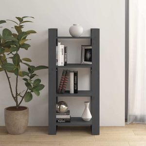 vidaXL Bücherregal/Raumteiler Grau 60x35x125 cm Massivholz - Bücherregal - Bücherregale - Massivholz Bücherregal - Lagerregal vidaXL Bücherregal/Raumteiler Grau 60x35x125 cm Massivholz - Bücherregal - Bücherregale - Massivholz Bücherregal - Lagerregal