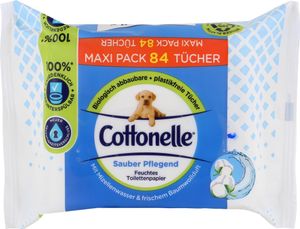 Cottonelle feuchtes Toilettenpapier Maxi Pack 84 Tücher Baumwollduft (1er Pack )