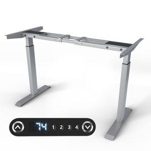 Höhenverstellbarer Schreibtischrahmen - Tischgestell - Bürotisch Rahmen mit Dual Motor Elektrisch Höhenverstellbar mit Touchscreen & Memoryfunktion Gestell - Silber Höhenverstellbarer Schreibtischrahmen - Tischgestell - Bürotisch Rahmen mit Dual Motor Elektrisch Höhenverstellbar mit Touchscreen & Memoryfunktion Gestell - Silber