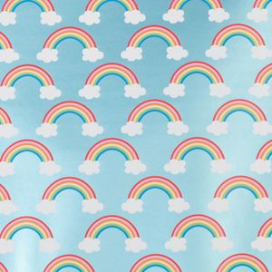 Geschenkpapier Regenbogen mit Wolke 70cm x 2m, Rolle
