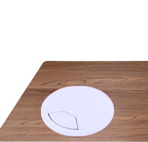 1 x Kabeldurchführung Schreibtisch 60mm - Farbe [weiß] - Kabeldurchlass mit Staubdichtung für diverse Büro Schreibtische & Arbeitsplatten | runde Kabeldose aus ABS Kunststoff |  Kabelauslass