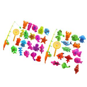 2 Satz Von 27 Stücke Baby Pädagogisches Fischspiel Magnetische Angelrute Fisch Modell Spielzeug