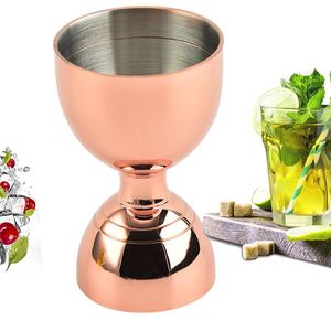 Doppelseitiger Cocktail-Jigger/Spirituosen-Messbecher, Edelstahl,(Rose gold)