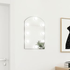 Prolenta Premium  Spiegel mit LED-Leuchten 60x40 cm Glas Bogenförmig