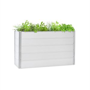 Blumfeldt Nova Grow Gartenbeet,150 x 91 x 50 cm (BxHxT),Material: WPC mit UV-, Rost- und Frostschutz,Holzoptik,rückenschonende Höhe,einfacher Zusammenbau,weiß