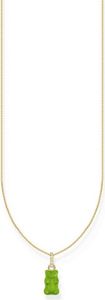 Thomas Sabo KE2209-414-6-L45V Vergoldete Kette mit grünem Golbären Anhänger Damen