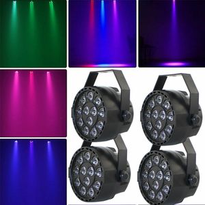 4pcs Bühnenscheinwerfer Bühnenlichter RGBW 12 LEDs Bühnenbeleuchtung Strobe Effekt Party Licht Disco