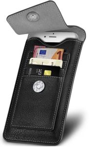 ONEFLOW® Zeal Case kompatibel mit iPhone 7 Plus / iPhone 8 Plus - Hülle mit Kartenfach, Schwarz