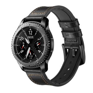 INF Armband für Samsung Gear S3 Classic, Frontier, Galaxy Watch 22 mm Leder Schwarz