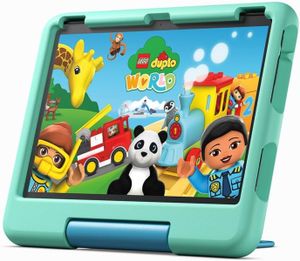 Dětský tablet Amazon Fire HD 10 2023, 25,6 cm (10,1") displej s rozlišením Full HD (1080p), paměť 32 GB, zelený kryt vhodný pro děti