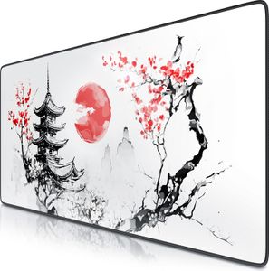 Podkładka pod mysz Titanwolf XXL Speed Gaming Black 900 x 400 mm, podkładka pod mysz XXL, duży rozmiar, poprawia precyzję i szybkość, japońskie malowanie tuszem